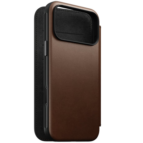 Nomad iPhone 17 Pro Max/iPhone 18 Pro Max Kotelo Modern Leather Folio Ruskea