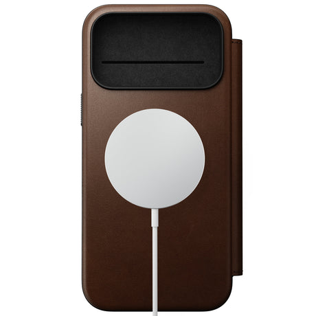 Nomad iPhone 17 Pro Max/iPhone 18 Pro Max Kotelo Modern Leather Folio Ruskea