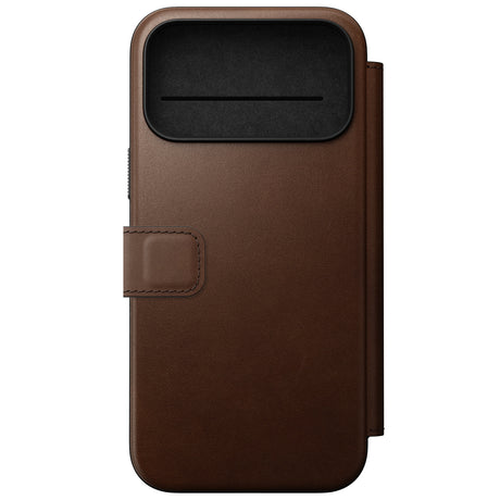 Nomad iPhone 17 Pro Max/iPhone 18 Pro Max Kotelo Modern Leather Folio Ruskea