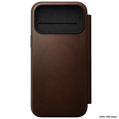 Nomad iPhone 17 Pro Max/iPhone 18 Pro Max Kotelo Modern Leather Folio Ruskea