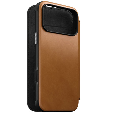 Nomad iPhone 17 Pro Max/iPhone 18 Pro Max Kotelo Modern Leather Folio English Tan