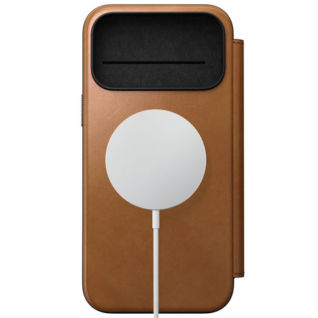 Nomad iPhone 17 Pro Max/iPhone 18 Pro Max Kotelo Modern Leather Folio English Tan
