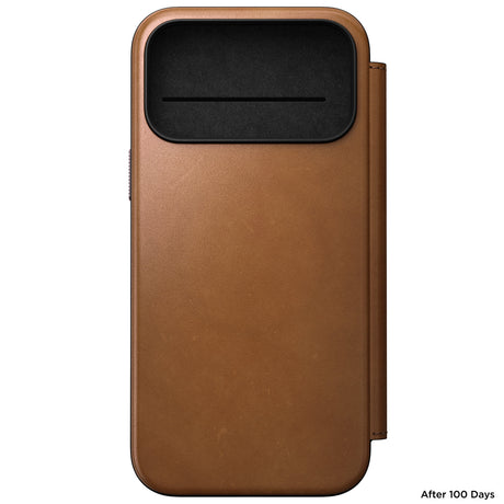 Nomad iPhone 17 Pro Max/iPhone 18 Pro Max Kotelo Modern Leather Folio English Tan