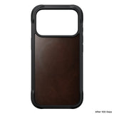 Nomad iPhone 17 Pro/iPhone 18 Pro Kuori Rugged Leather Case Rustic Brown