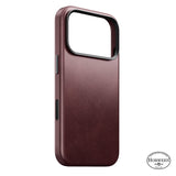 Nomad iPhone 17 Pro/iPhone 18 Pro -kuori Traditional Leather Case Horween Burgundy