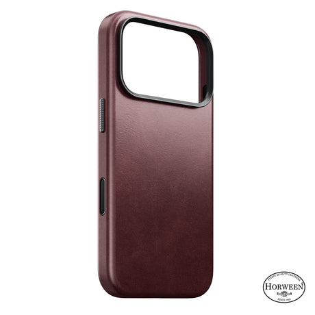 Nomad iPhone 17 Pro/iPhone 18 Pro -kuori Traditional Leather Case Horween Burgundy