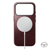 Nomad iPhone 17 Pro/iPhone 18 Pro -kuori Traditional Leather Case Horween Burgundy