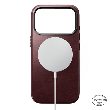 Nomad iPhone 17 Pro/iPhone 18 Pro -kuori Traditional Leather Case Horween Burgundy