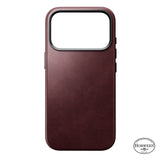 Nomad iPhone 17 Pro/iPhone 18 Pro -kuori Traditional Leather Case Horween Burgundy