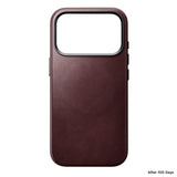 Nomad iPhone 17 Pro/iPhone 18 Pro -kuori Traditional Leather Case Horween Burgundy