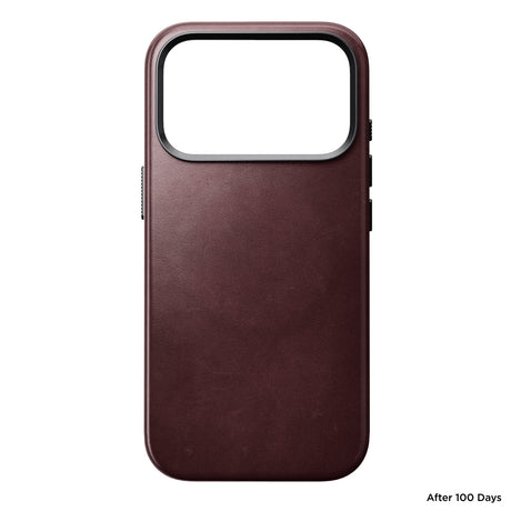 Nomad iPhone 17 Pro/iPhone 18 Pro -kuori Traditional Leather Case Horween Burgundy