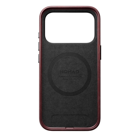 Nomad iPhone 17 Pro/iPhone 18 Pro -kuori Traditional Leather Case Horween Burgundy