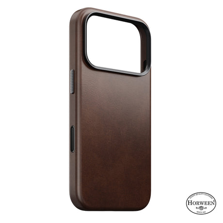 Nomad iPhone 17 Pro/iPhone 18 Pro -kuori Traditional Leather Case Horween Rustic Brown