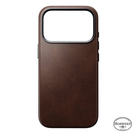 Nomad iPhone 17 Pro/iPhone 18 Pro -kuori Traditional Leather Case Horween Rustic Brown