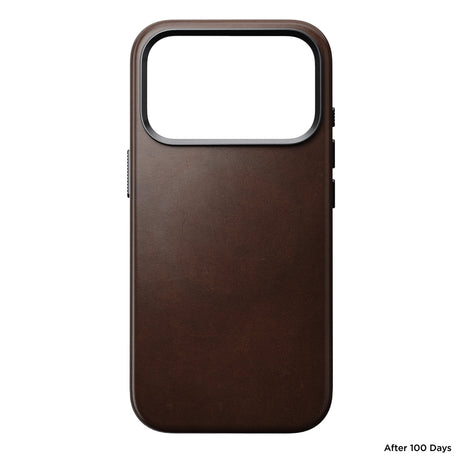 Nomad iPhone 17 Pro/iPhone 18 Pro -kuori Traditional Leather Case Horween Rustic Brown