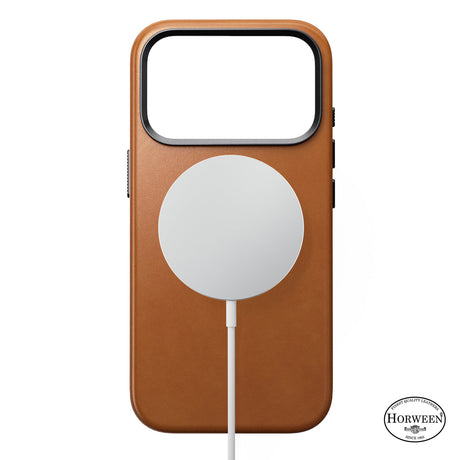 Nomad iPhone 17 Pro/iPhone 18 Pro -kuori Traditional Leather Case Horween Saddle