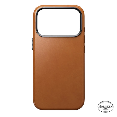 Nomad iPhone 17 Pro/iPhone 18 Pro -kuori Traditional Leather Case Horween Saddle