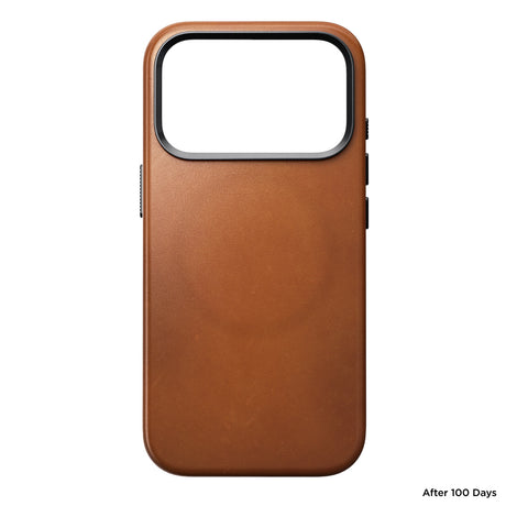 Nomad iPhone 17 Pro/iPhone 18 Pro -kuori Traditional Leather Case Horween Saddle
