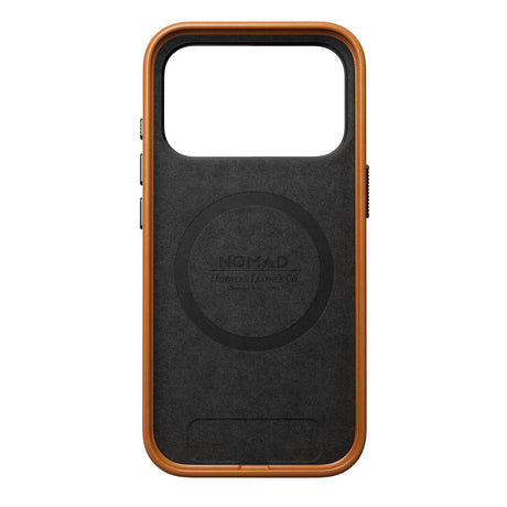 Nomad iPhone 17 Pro/iPhone 18 Pro -kuori Traditional Leather Case Horween Saddle