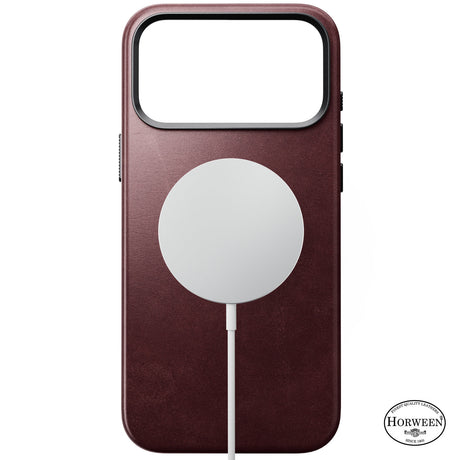 Nomad iPhone 17 Pro Max/iPhone 18 Pro Max -kuori Traditional Leather Case Horween Burgundy