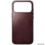 Nomad iPhone 17 Pro Max/iPhone 18 Pro Max -kuori Traditional Leather Case Horween Burgundy