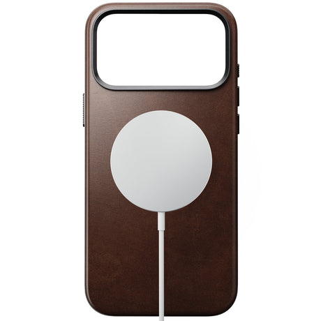 Nomad iPhone 17 Pro Max/iPhone 18 Pro Max -kuori Traditional Leather Case Horween Rustic Brown