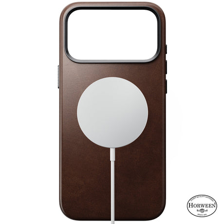 Nomad iPhone 17 Pro Max/iPhone 18 Pro Max -kuori Traditional Leather Case Horween Rustic Brown
