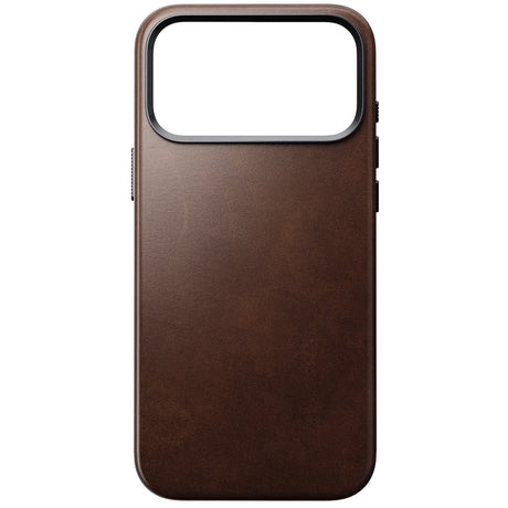 Nomad iPhone 17 Pro Max/iPhone 18 Pro Max -kuori Traditional Leather Case Horween Rustic Brown