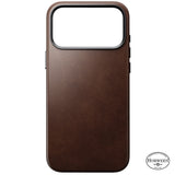 Nomad iPhone 17 Pro Max/iPhone 18 Pro Max -kuori Traditional Leather Case Horween Rustic Brown