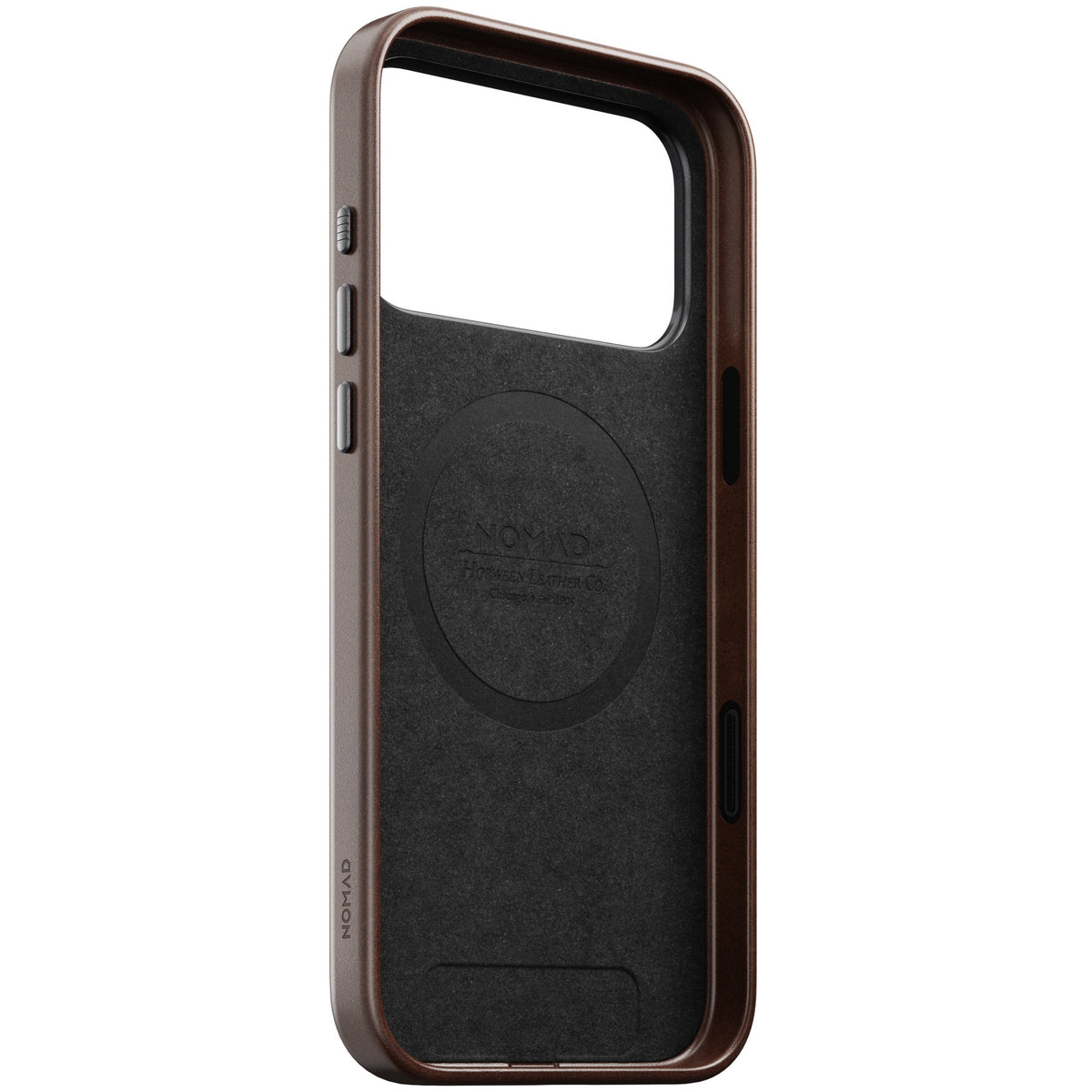 Nomad iPhone 17 Pro Max/iPhone 18 Pro Max -kuori Traditional Leather Case Horween Rustic Brown