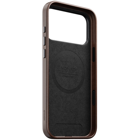 Nomad iPhone 17 Pro Max/iPhone 18 Pro Max -kuori Traditional Leather Case Horween Rustic Brown