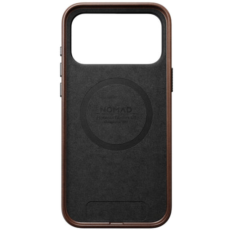 Nomad iPhone 17 Pro Max/iPhone 18 Pro Max -kuori Traditional Leather Case Horween Rustic Brown