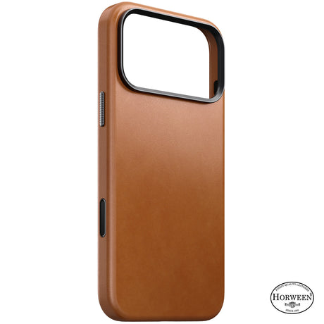 Nomad iPhone 17 Pro Max/iPhone 18 Pro Max -kuori Traditional Leather Case Horween Saddle