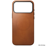 Nomad iPhone 17 Pro Max/iPhone 18 Pro Max -kuori Traditional Leather Case Horween Saddle