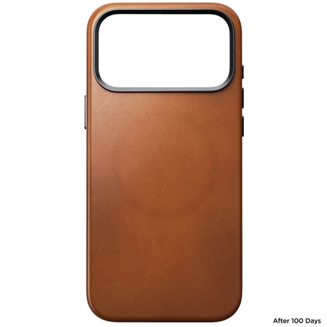 Nomad iPhone 17 Pro Max/iPhone 18 Pro Max -kuori Traditional Leather Case Horween Saddle