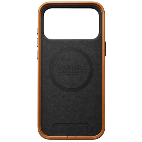 Nomad iPhone 17 Pro Max/iPhone 18 Pro Max -kuori Traditional Leather Case Horween Saddle