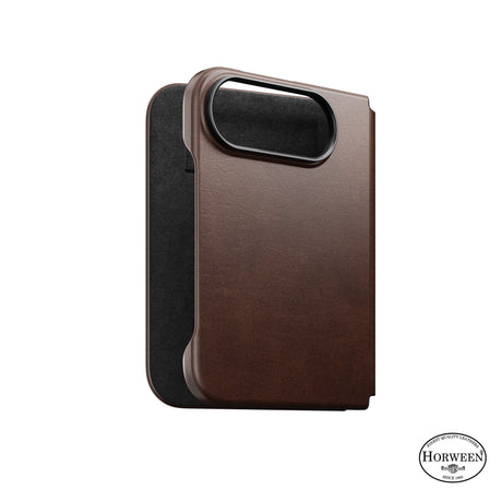Nomad iPhone Duo Kotelo Traditional Leather Folio Horween Rustic Brown