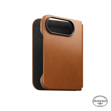 Nomad iPhone Duo Kotelo Traditional Leather Folio Horween Saddle