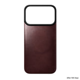 Nomad iPhone 17 Pro/iPhone 18 Pro Kuori Mag-nahkainen takaosa Burgundy