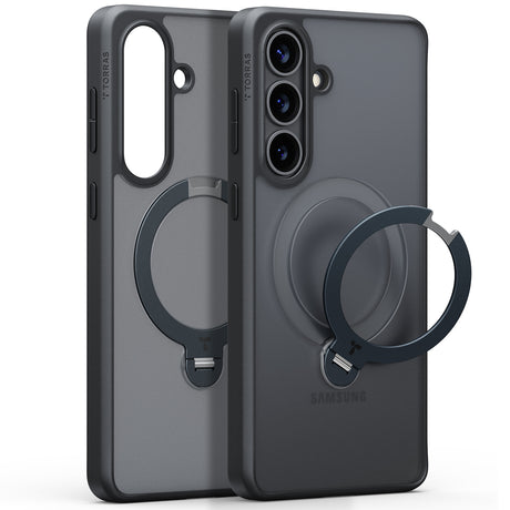 Torras Samsung Galaxy S26 Kuori Ostand Q3 Spin Obsidianmusta