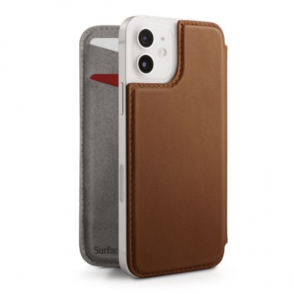 Twelve South iPhone 12 Mini -kotelo SurfacePad Cognac