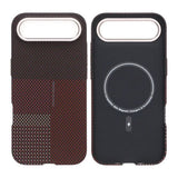 iPhone Air -kuori, aramidikuitu, MagSafe, punainen ruudukko