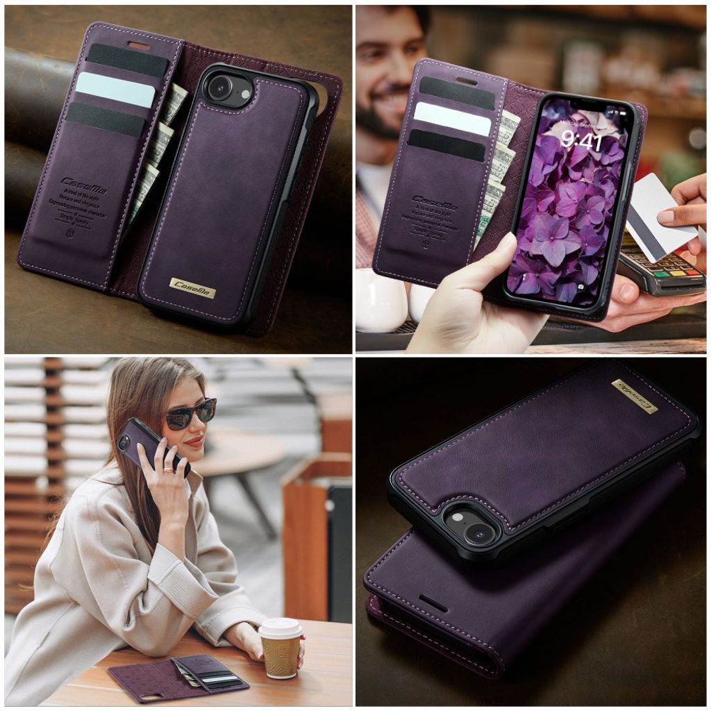 CaseMe iPhone 16e/iPhone 17e Kotelo C49 Series Violetti