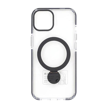 iPhone 13/14 Kuori Rengasteline MagSafe Kirkas Musta