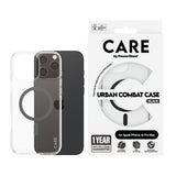 CARE by PanzerGlass iPhone 16 Pro Max -suojakuori Urban Combat MagSafe, musta/läpinäkyvä