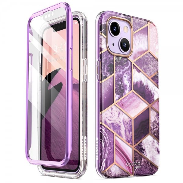 Supcase iPhone 14 Plus -kuori, Cosmo Purple Marble