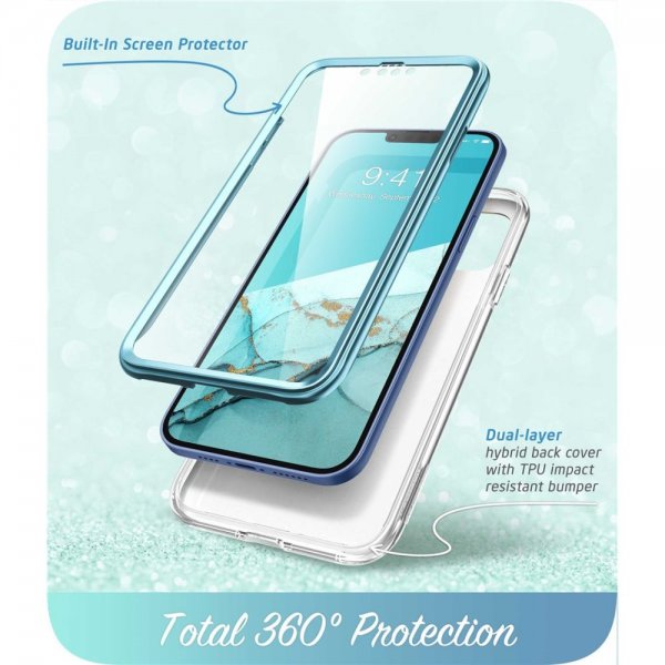 Supcase iPhone 14 Plus -suojakuori, Cosmo Blue Marble