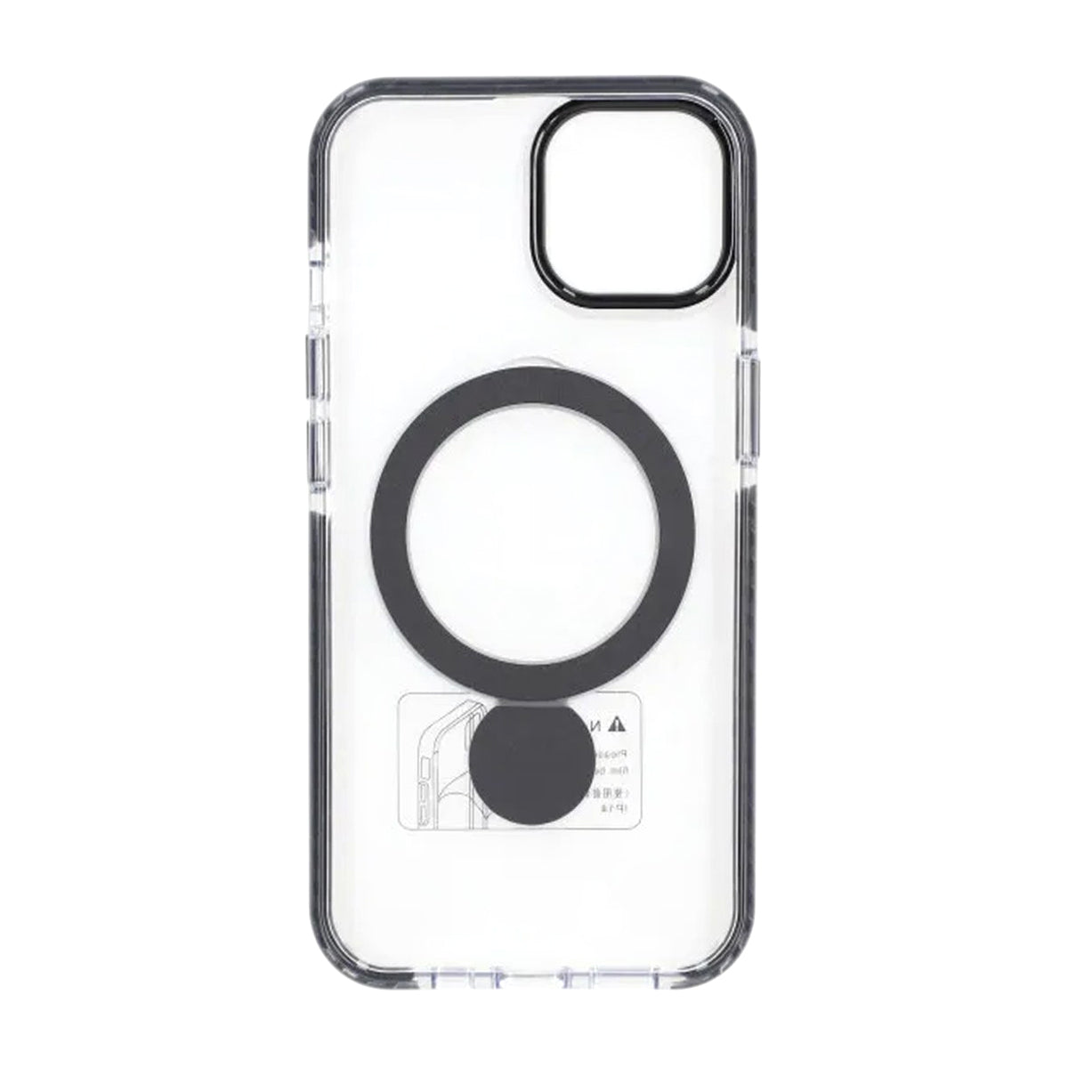 iPhone 13/14 Kuori Rengasteline MagSafe Kirkas Musta