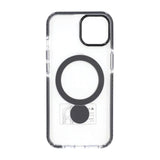 iPhone 13/14 Kuori Rengasteline MagSafe Kirkas Musta