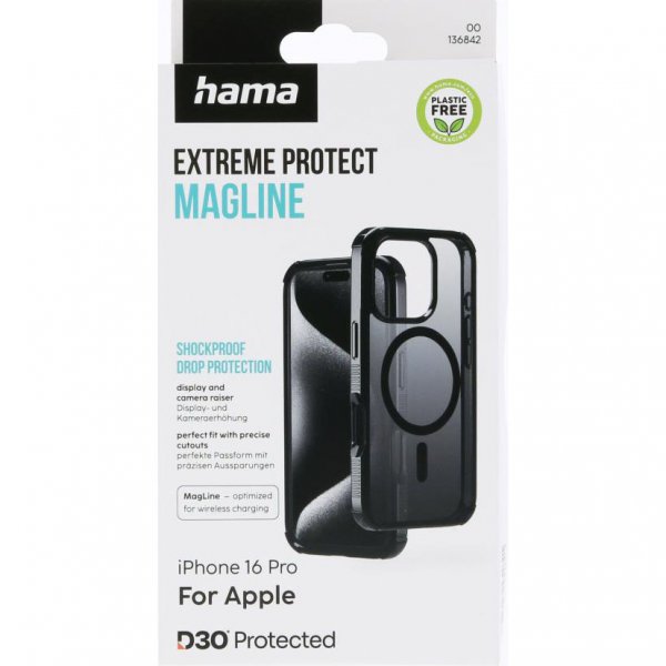 Hama iPhone 16 Pro Extreme Protect MagLine -suojakuori, musta